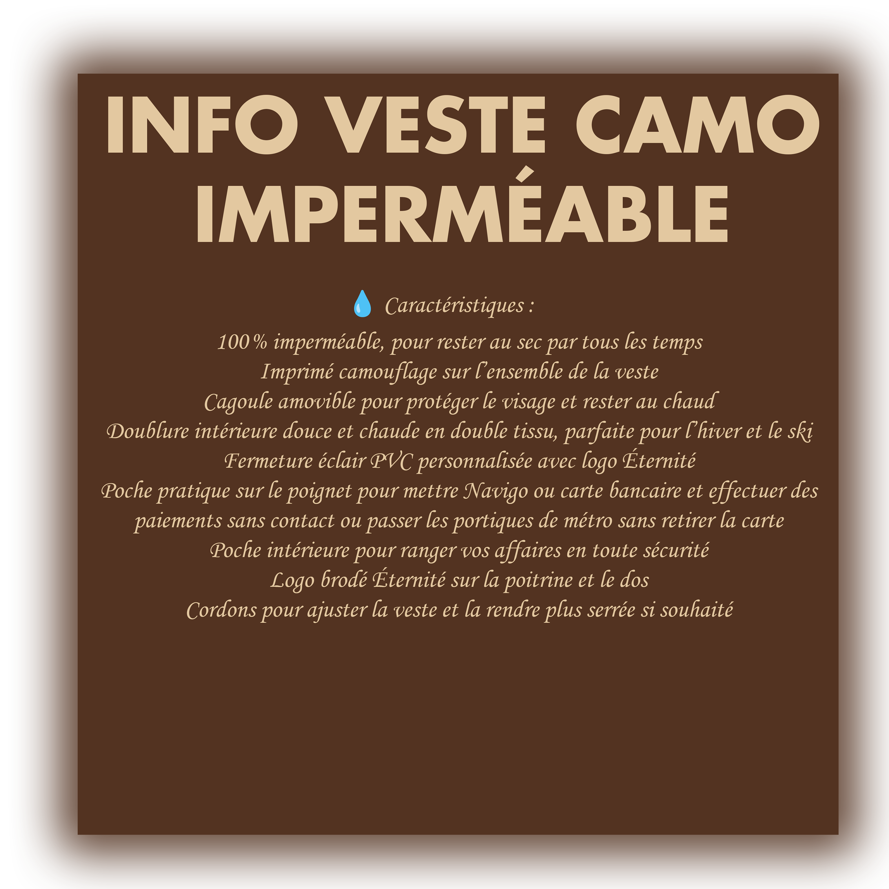 VESTE CAMO IMPERMÉABLE